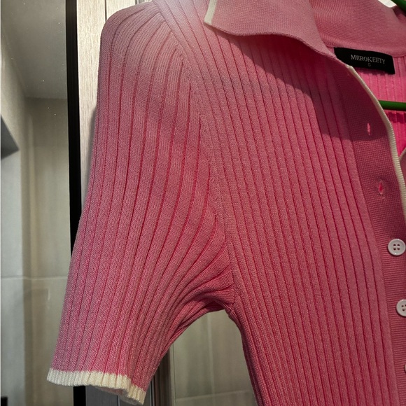 Pink Ribbed Midi Dress - Picture 7 of 8